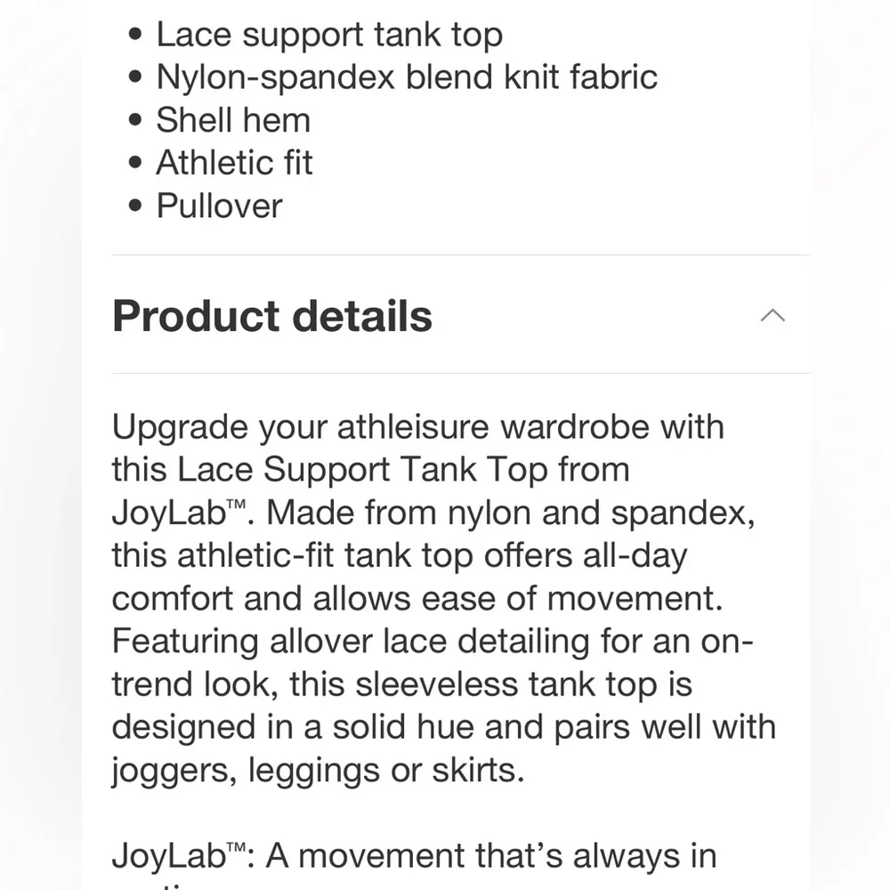 Women's Lace Support Tank Top - JoyLab™ Purple new 🆕 - Picture 6 of 8